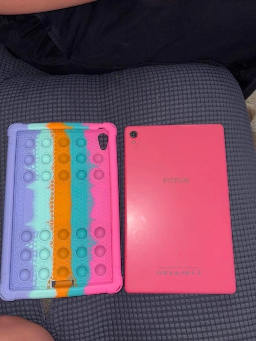 Pink Tablet with Colorful Protective Case
